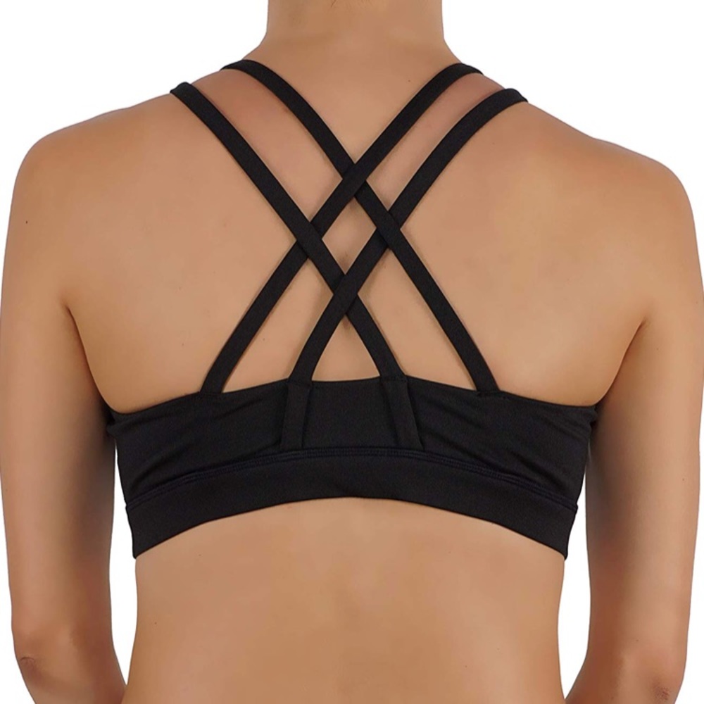 Criss cross back Detail sport bra black high support high performance - Picture 2 of 3
